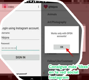 Conseguir likes en instagram app